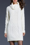 Turtleneck Cable Knitting Sweater Dress