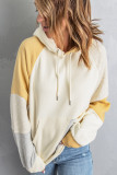Yellow Colorblock Raglan Sleeve Hoodie