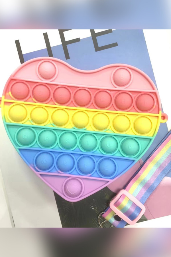 POP IT Heart Push Bubble Purse Unishe Wholesale MOQ5pcs