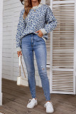Color Leopard Knit Pullover Sweaters