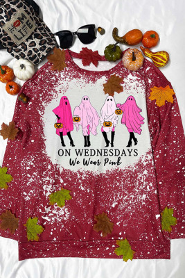 Ghost ,On Wednesday We Wear Pink Graphic Bleached Pullover Unishe Wholesale