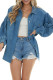 Lantern Sleeve Button Pockets Corduroy Shirt