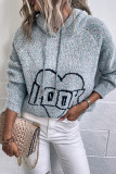 Knitting Hooded Drawstring Fluffy Pullover Sweater