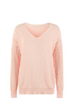 Plain V Neck Hollow Out Sleeves Sweaters