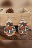 Horse Print PU Earrings Unishe Wholesale MOQ 5pcs