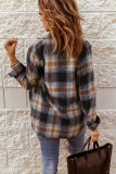Oversize Rounded Hem Plaid Shirt with Slits