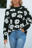 Flower Knitting Pullover Sweater