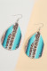 Western Stripe Leopard Print PU Earrings MOQ 5pcs