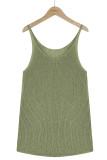 Color Block and Plain U Neck Knit Tank Top
