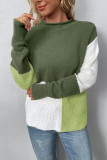Colorblock Knitting Pullover Sweater