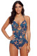 Blue Printed Sweetheart Monokini
