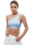 One Shoulder Back Hollow Out Yoga Crop Top Unishe Wholesale