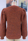 Plain Puffy Sleeves Pullover Sweaters