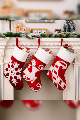 Red and White Christmas Stockings MOQ 3pcs