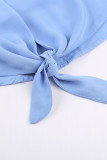 Sky Blue Forever Tonight Button Tie Top