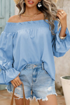 Off Shoulder Puff Sleeve Chiffon Blouse Unishe Wholesale