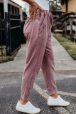 Drawstring Mineral Wash Joggers with Pockets