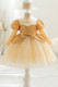Gold Puffy Sequin Mesh Pleated Dress Party Dress
