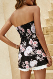 Smocked Floral Print Tube Top