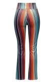 Colorful Stripe High Waist Slim Flare Pants Unishe Wholesale