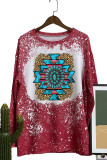 Western Leopard Aztec Cross Long Sleeves Top Women Unishe Wholesale