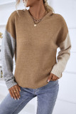 Color Block Knit Hooded Sweaters