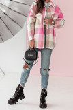 Colorful Open Button Pockets Plaid Shackets