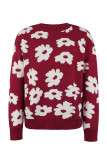 Flower Knitting Pullover Sweater