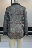 Sequin Glitter Bling Shirt and Shorts Two Pieces Set
