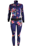 Floral Full Length Coat and Pants Outfits