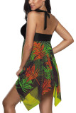 Green Handkerchief Hem Detail Swimdress and Shorts