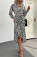 Zebra Striped V Neck Irregular Length Midi Dress