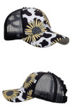 Sunflower Print Baseball Hat MOQ 3pcs