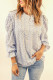 Sky Blue Floral Print Ruffles Puff Sleeve Blouse