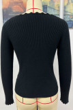 Plain V Neck Knitting Pullover Sweater