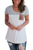 V Neck Top with Pocket