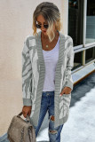 Grey Sweater Cardigan with Pocket