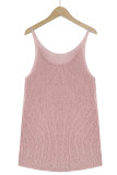 Color Block and Plain U Neck Knit Tank Top