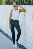 Black Patchwork Tummy Control High Waist Leggings