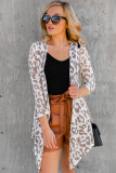 Open Front Leopard Print Cardigan