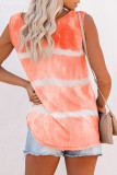 Orange Tie-dye Print Tank Top