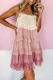 Pink Ombre Swiss Dot Ruffled Tiered Mini Dress