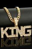 Alloy and Rhinestone Necklace for Men MOQ 5pcs