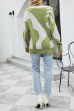 Cow Pattern Button Knitting Pullover Sweater