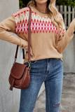 Diamond Pattern Knitting Pullover Sweater
