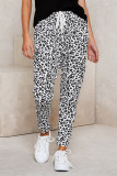 White Casual Skinny Leopard Print Pants