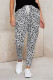 White Casual Skinny Leopard Print Pants
