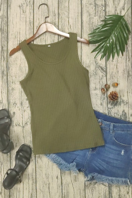 Army Green Knit Tank Top