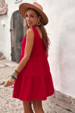 Burgundy Tiered Ruffled Mini Dress
