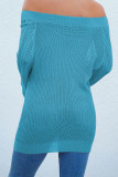 One Shoulder Hollow Puff Sleeve Sweater